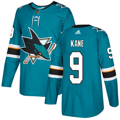 Adidas San Jose Sharks 9 Evander Kane Teal Home Authentic Stitched Youth NHL Jersey